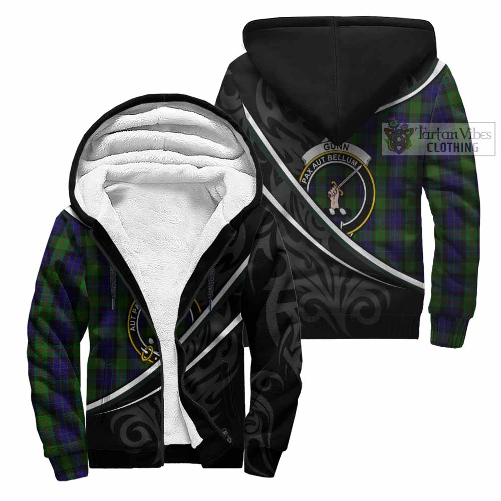 Gunn Tartan Family Crest Sherpa Hoodie Celtic Scottish Thistle Floral - Tartan Vibes Clothing