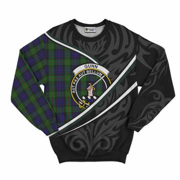 Gunn Tartan Family Crest Sweatshirt Celtic Scottish Thistle Floral