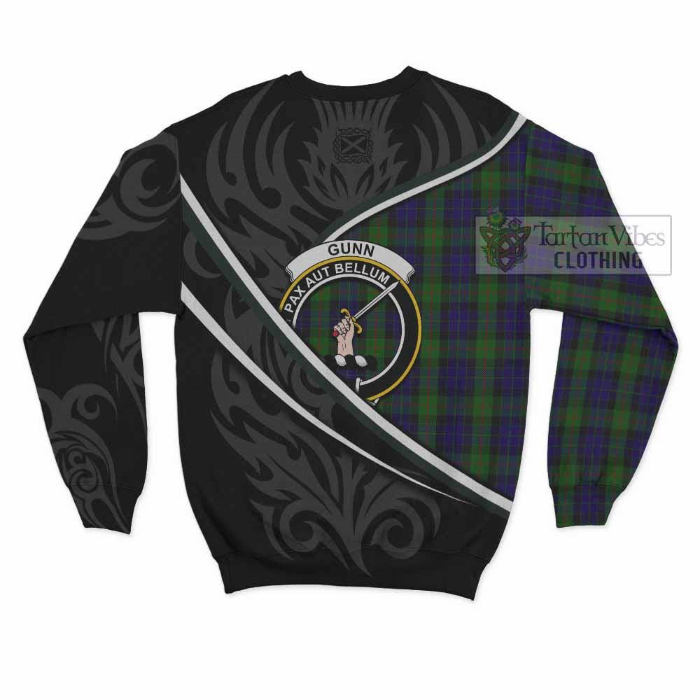 Gunn Tartan Family Crest Sweatshirt Celtic Scottish Thistle Floral - Tartan Vibes Clothing