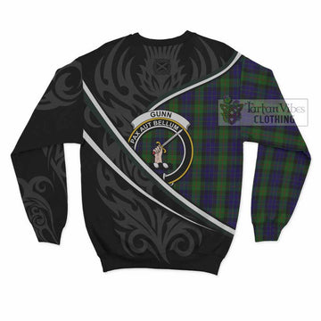 Gunn Tartan Family Crest Sweatshirt Celtic Scottish Thistle Floral