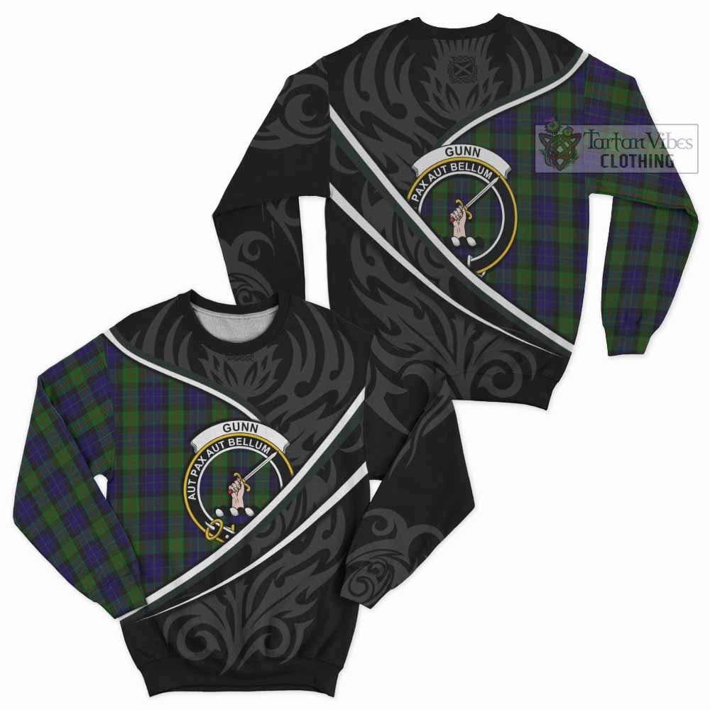 Gunn Tartan Family Crest Sweatshirt Celtic Scottish Thistle Floral - Tartan Vibes Clothing