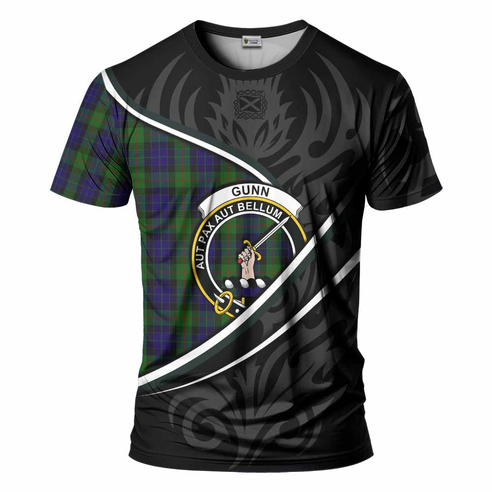 Gunn Tartan Family Crest T-shirt Celtic Scottish Thistle Floral - Tartan Vibes Clothing