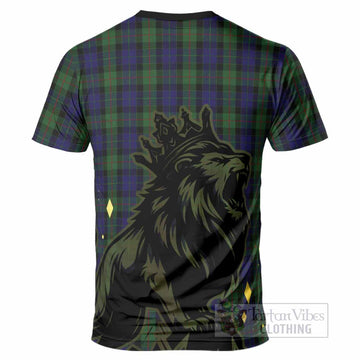 Gunn Tartan Family Crest T-Shirt Crowned Lion Roaring