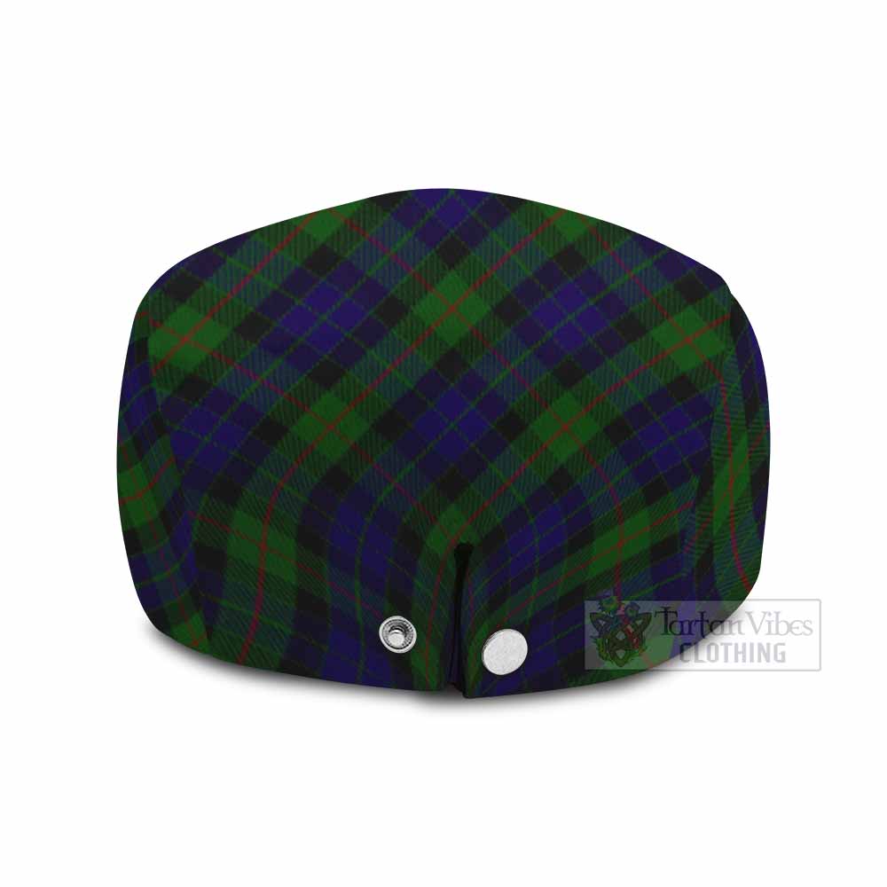 Gunn Tartan Flat Cap, Jeff Cap Cross Style with Family Crest - Tartan Vibes Clothing