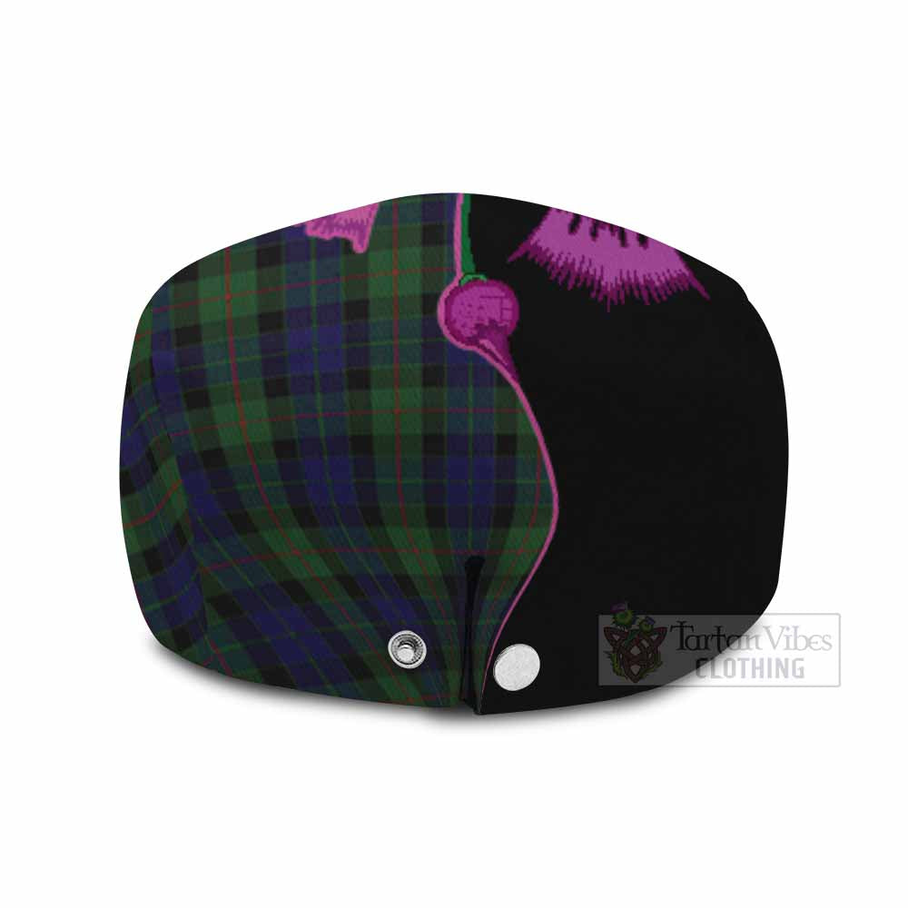 Gunn Tartan Flat Cap, Jeff Cap Traditional Scottish Thistle