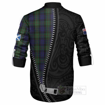 Gunn Tartan Ghillie Shirt New Zealand Pattern Unique Zipper Stylized