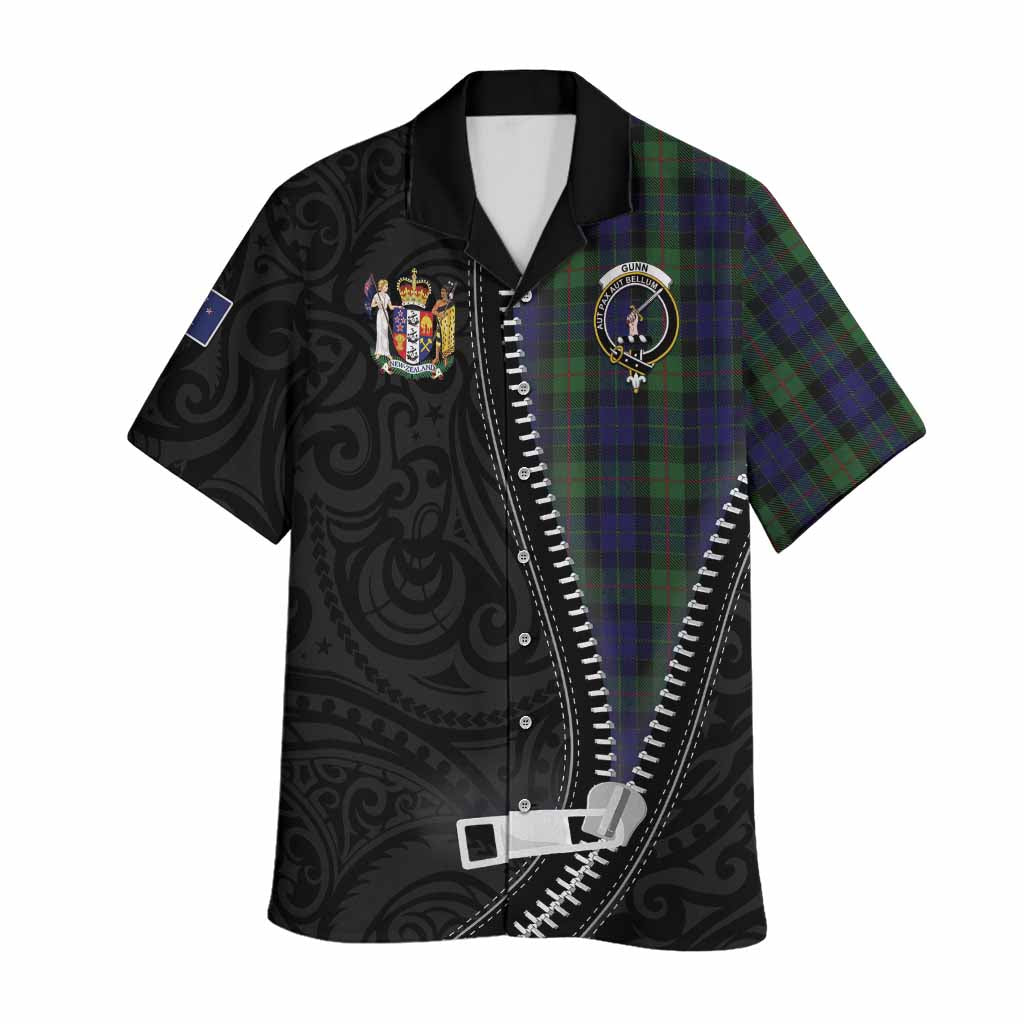 Gunn Tartan Hawaiian Shirt New Zealand Pattern Unique Zipper Stylized