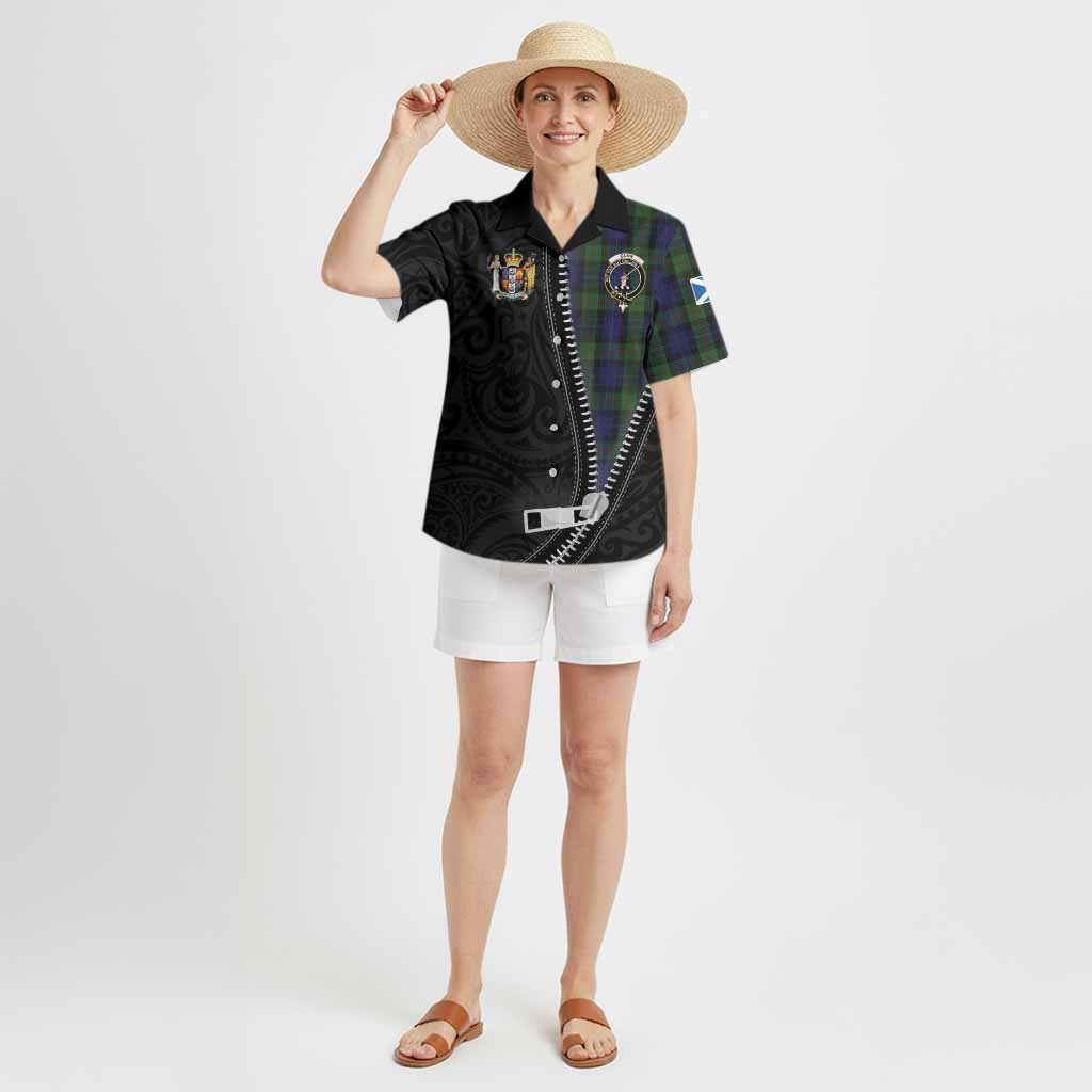 Gunn Tartan Hawaiian Shirt New Zealand Pattern Unique Zipper Stylized