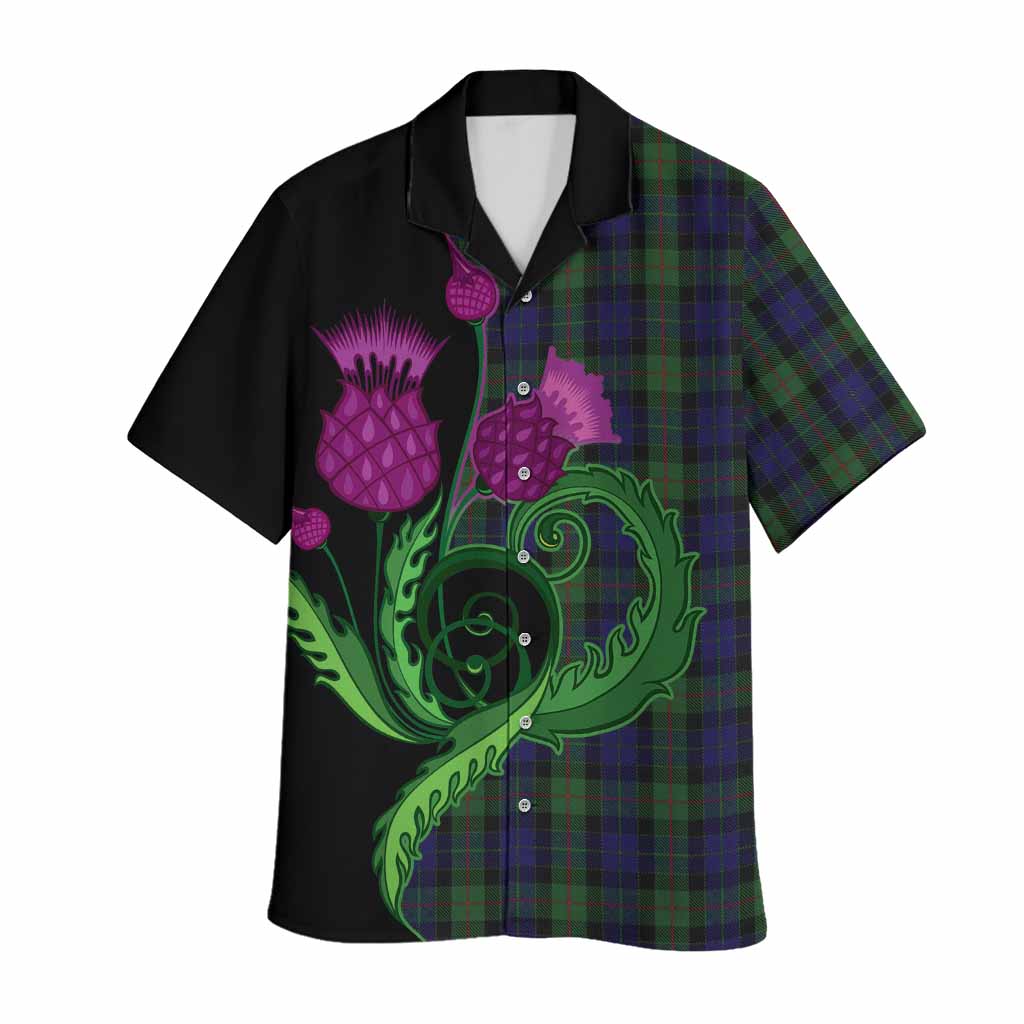 Gunn Tartan Hawaiian Shirt Traditional Scottish Thistle