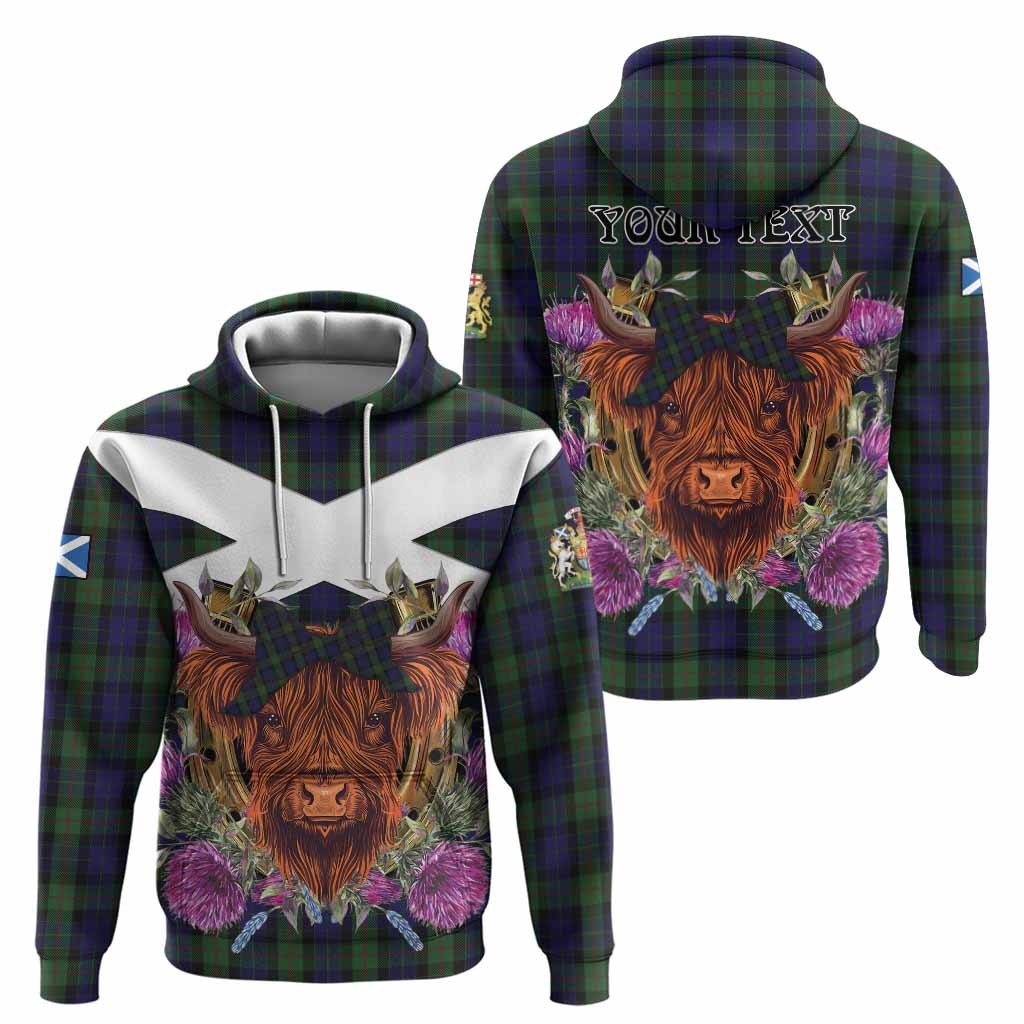 Gunn Tartan Hoodie Scottish Thistle Heilan Coo