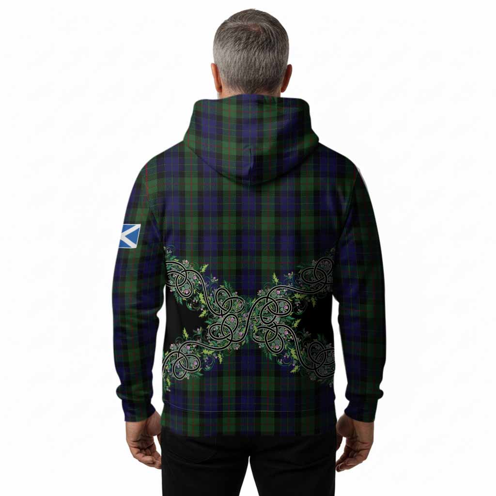 Gunn Tartan Hoodie Thistle Scottish Spirit