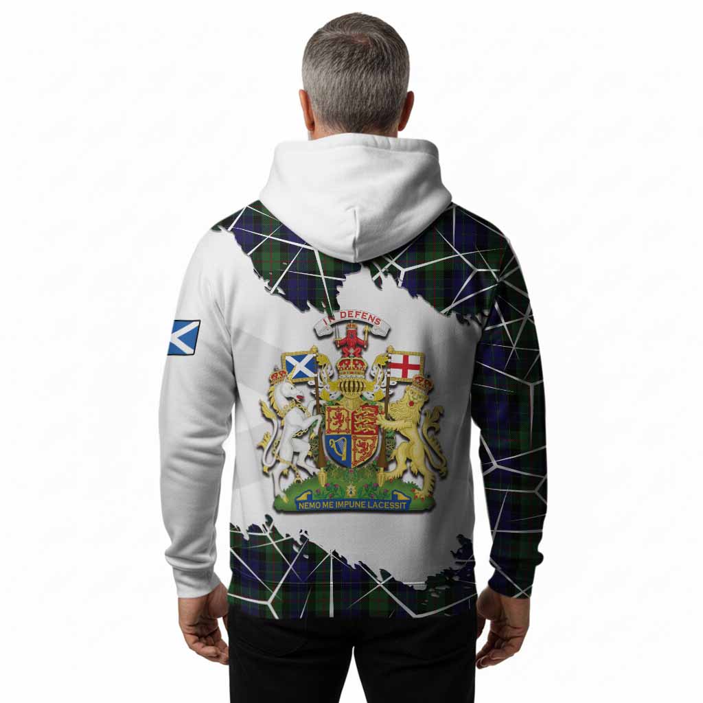 Gunn Tartan Hoodie with Family Crest and Lion Rampant Grunge Style