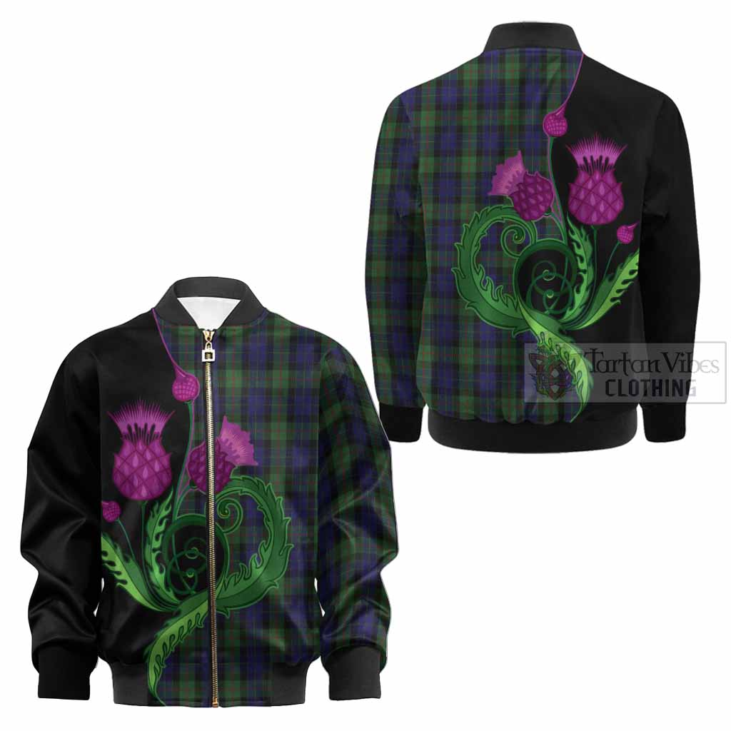 Gunn Tartan Kid Bomber Jacket Traditional Scottish Thistle