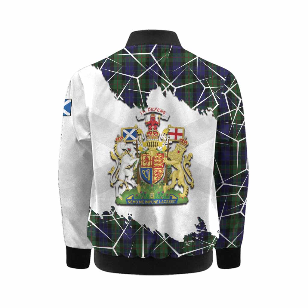 Gunn Tartan Kid Bomber Jacket with Family Crest and Lion Rampant Grunge Style