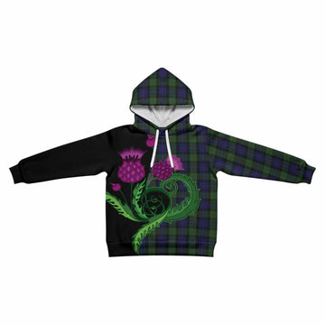 Gunn Tartan Kid Hoodie Traditional Scottish Thistle