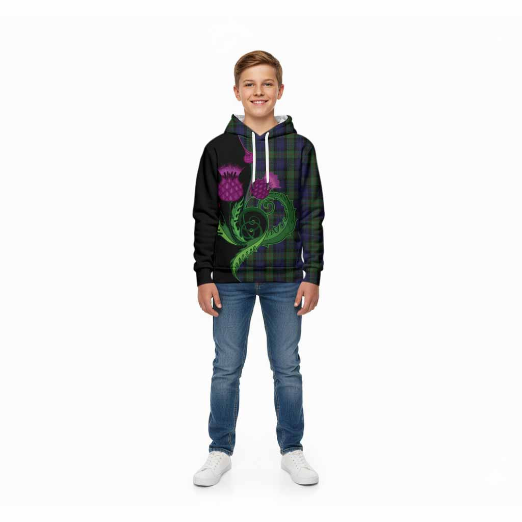 Gunn Tartan Kid Hoodie Traditional Scottish Thistle