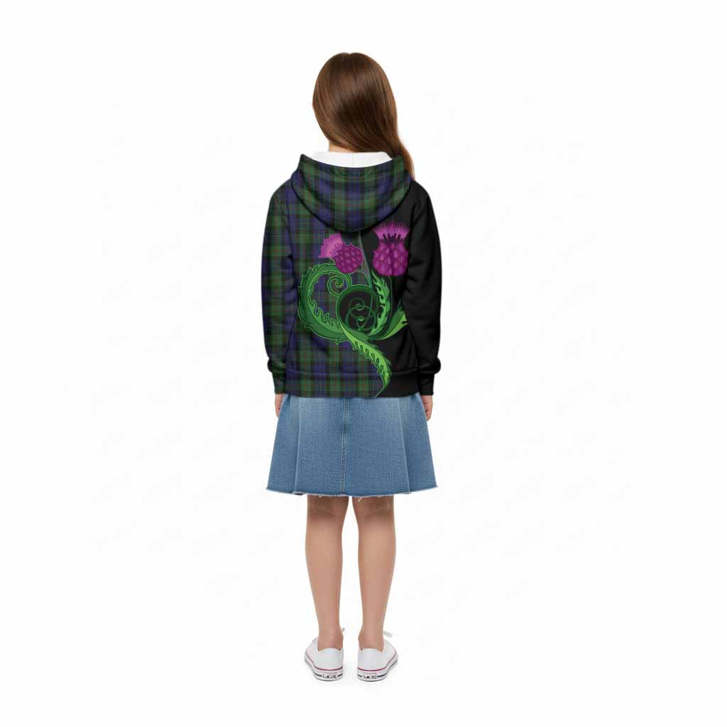 Gunn Tartan Kid Hoodie Traditional Scottish Thistle