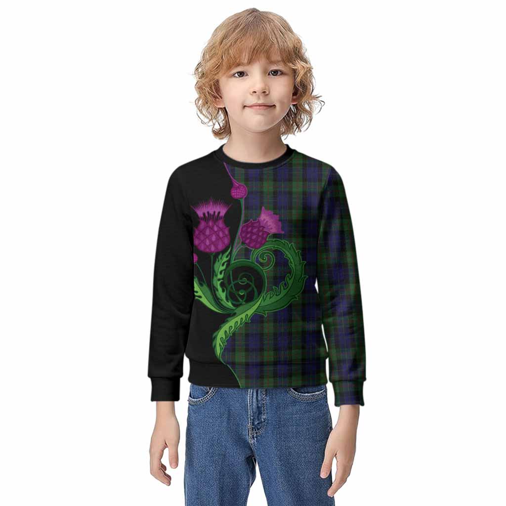 Gunn Tartan Kid Knitted Sweatshirt Traditional Scottish Thistle