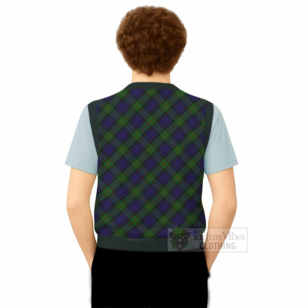 Gunn Tartan  Knitted V-Neck Vest Cross Style