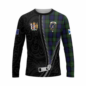 Gunn Tartan Long Sleeve T-Shirt New Zealand Pattern Unique Zipper Stylized
