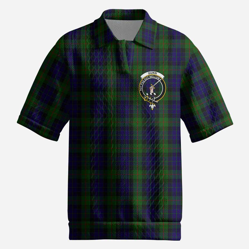 Gunn Tartan Men’s Polo Sweater Top with Family Crest