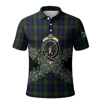 Gunn Tartan Polo Shirt Thistle Scottish Spirit
