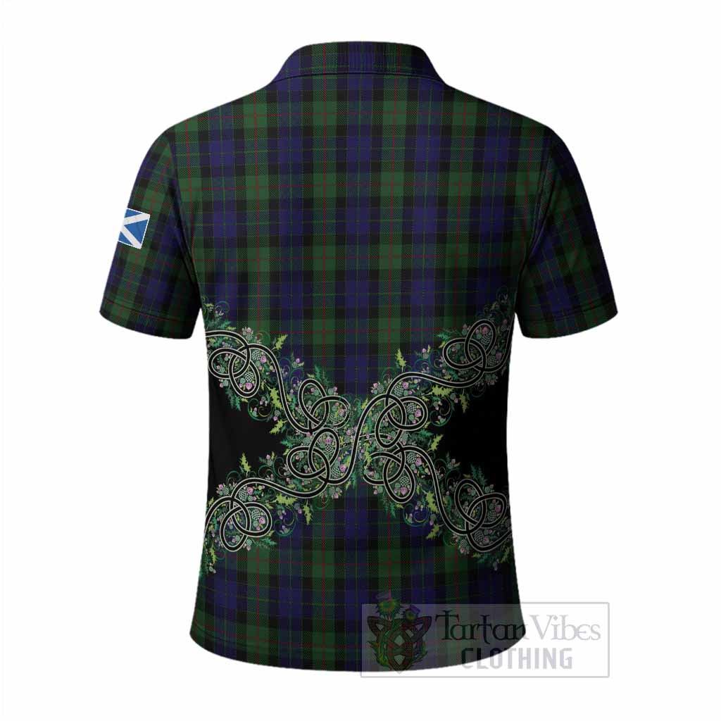 Gunn Tartan Polo Shirt Thistle Scottish Spirit