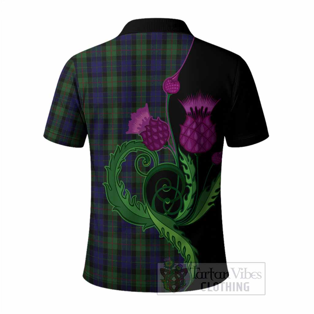 Gunn Tartan Polo Shirt Traditional Scottish Thistle