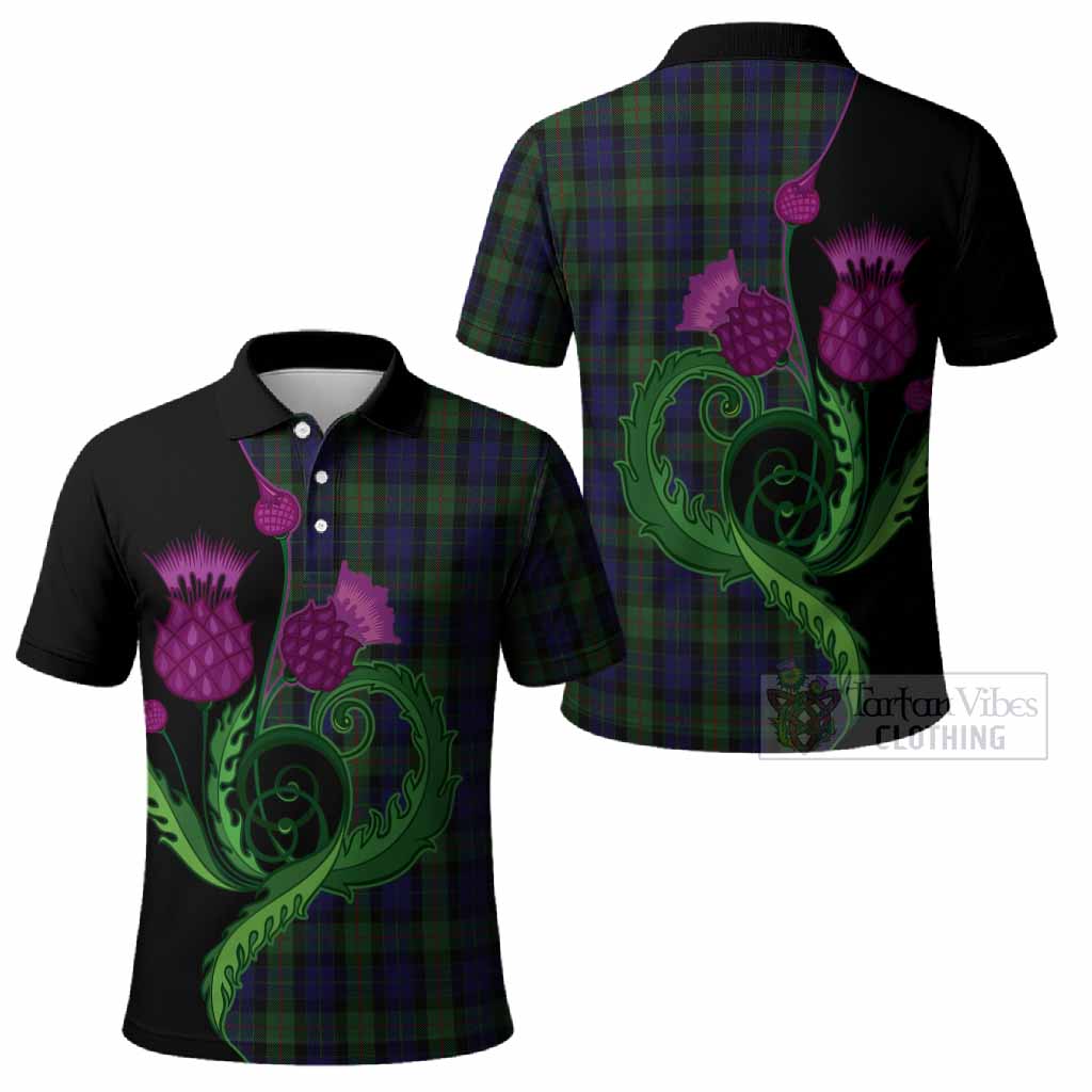 Gunn Tartan Polo Shirt Traditional Scottish Thistle