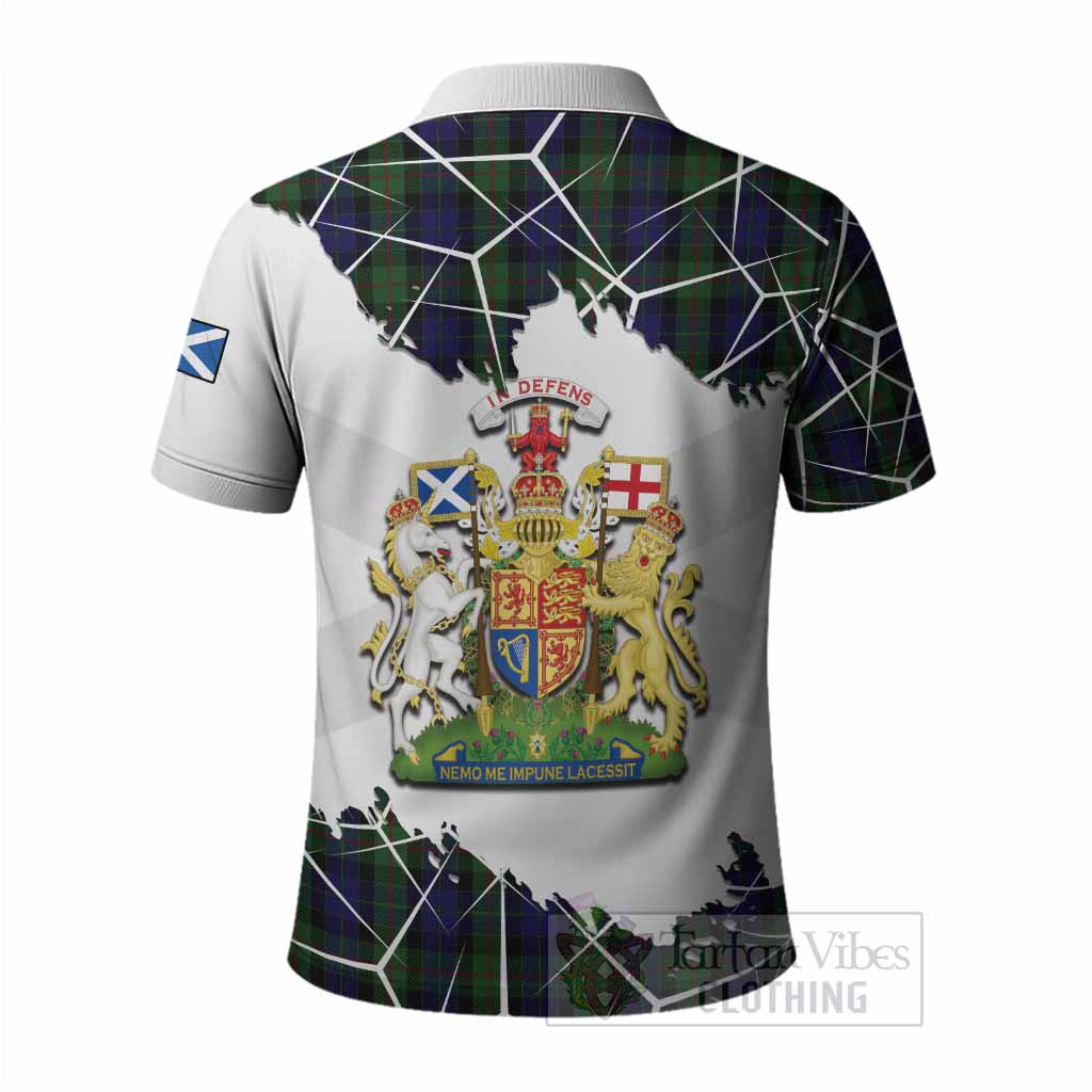 Gunn Tartan Polo Shirt with Family Crest and Lion Rampant Grunge Style