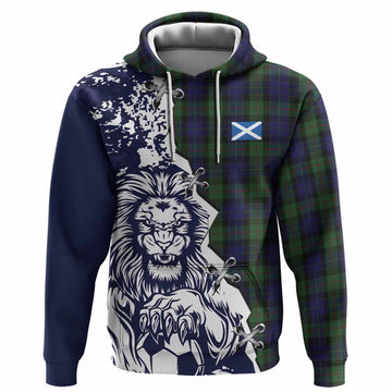 Gunn Tartan Scottish Hoodie Angry Lion With Soccer Ball Style