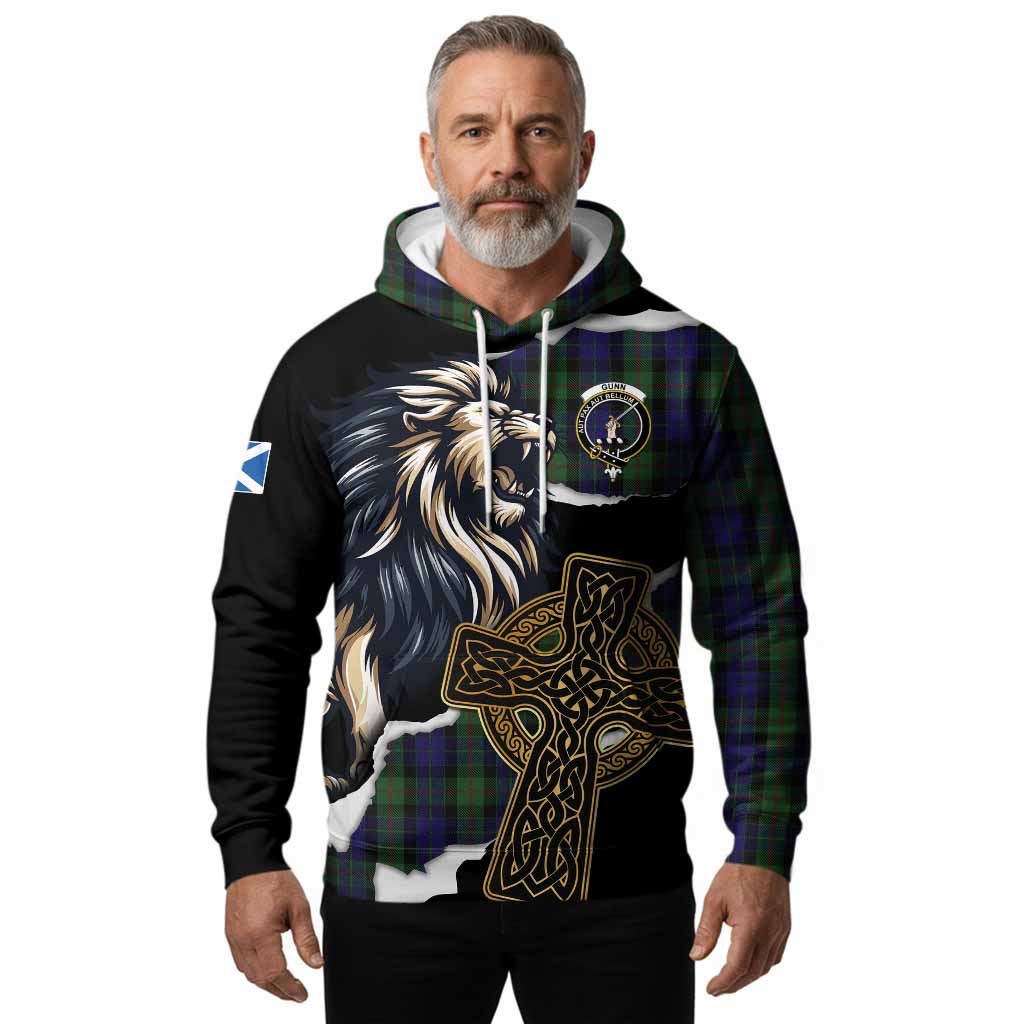 Gunn Tartan Scottish Hoodie Lion Celtic Heritage