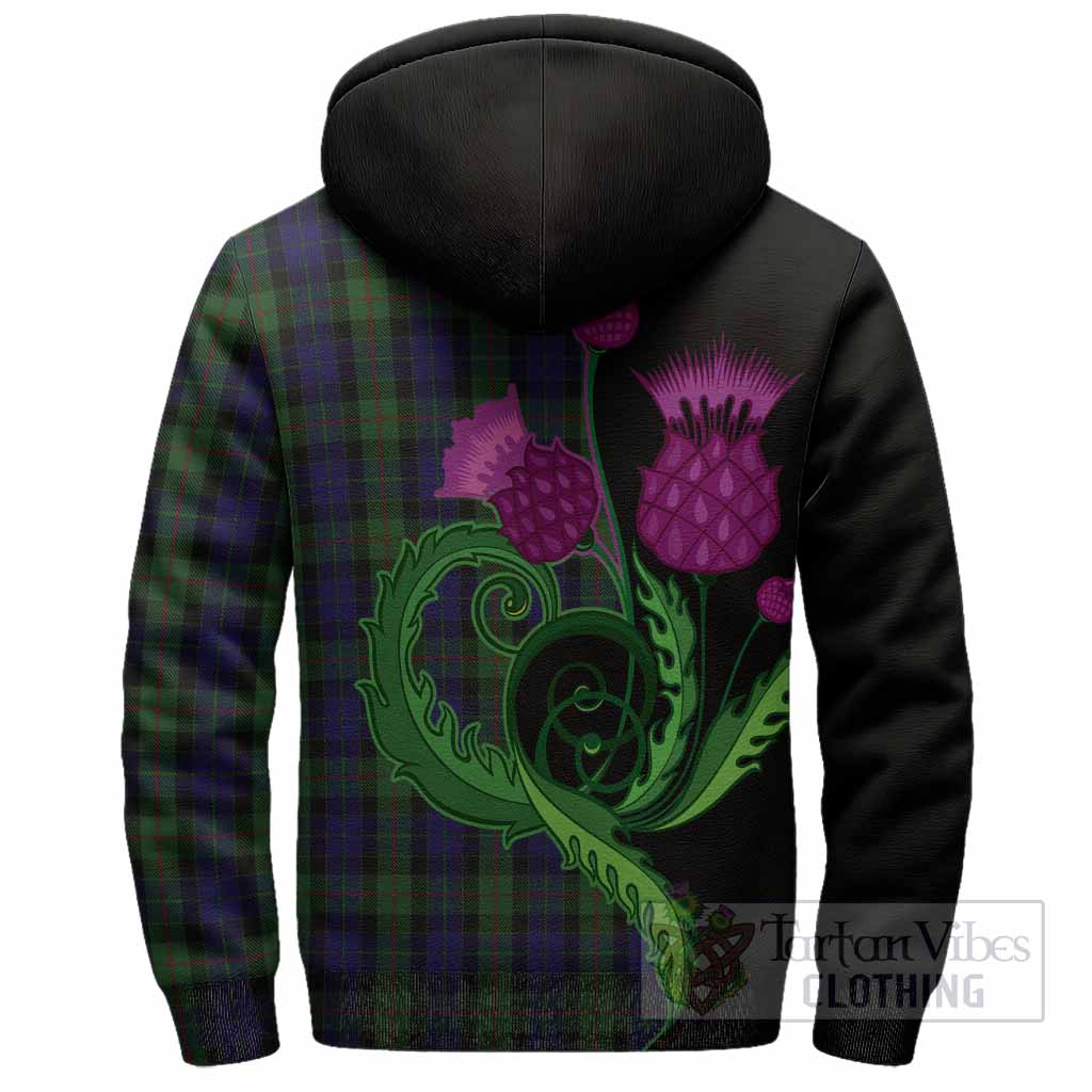 Gunn Tartan Sherpa Hoodie Traditional Scottish Thistle