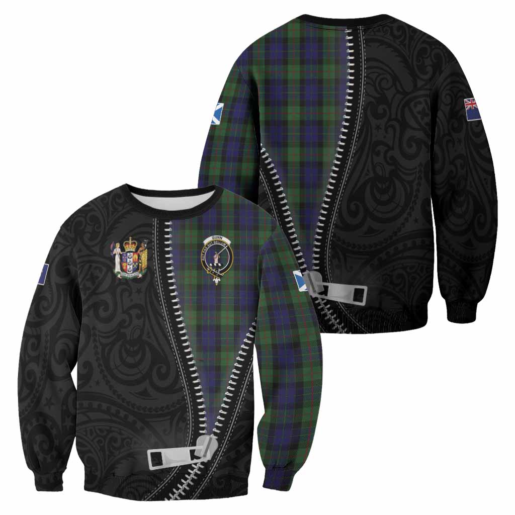 Gunn Tartan Sweatshirt New Zealand Pattern Unique Zipper Stylized