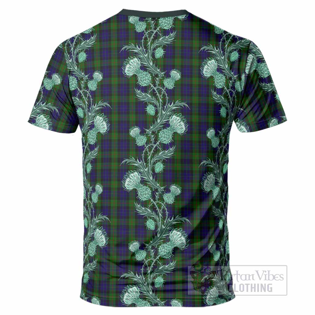 Gunn Tartan T-Shirt Seamless Scottish Thistle Flowers