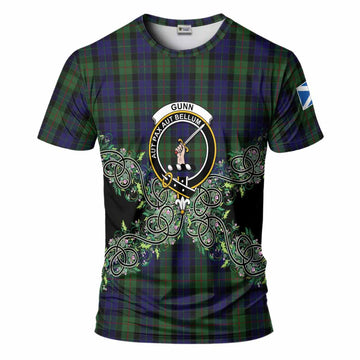 Gunn Tartan T-Shirt Thistle Scottish Spirit