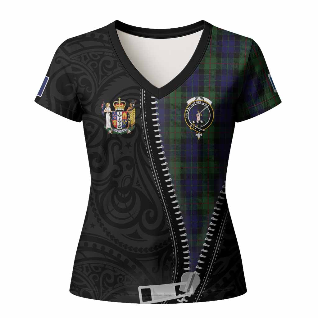 Gunn Tartan Women T shirt New Zealand Pattern Unique Zipper Stylized