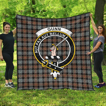 Gunn Weathered Tartan Quilt with Family Crest