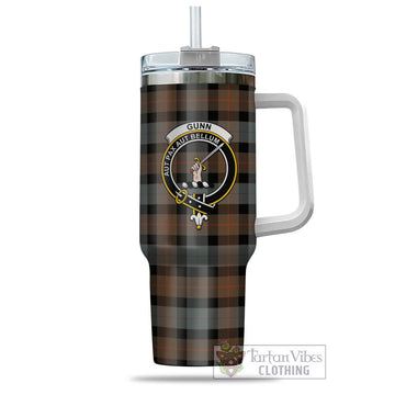 Gunn Weathered Tartan and Family Crest Tumbler with Handle