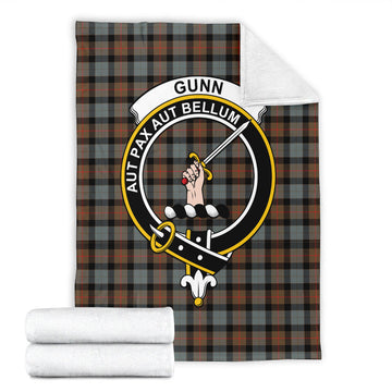 Gunn Weathered Tartan Blanket with Family Crest