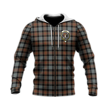 Gunn Weathered Tartan Knitted Hoodie with Family Crest
