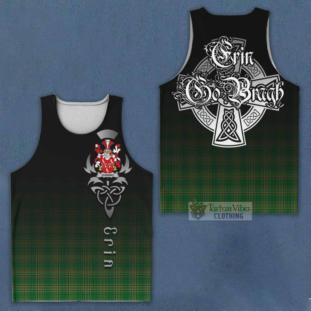 Tartan Vibes Clothing Gunning Irish Clan Men's Tank Top with Coat of Arms Erin Go Bragh Celtic Inspired