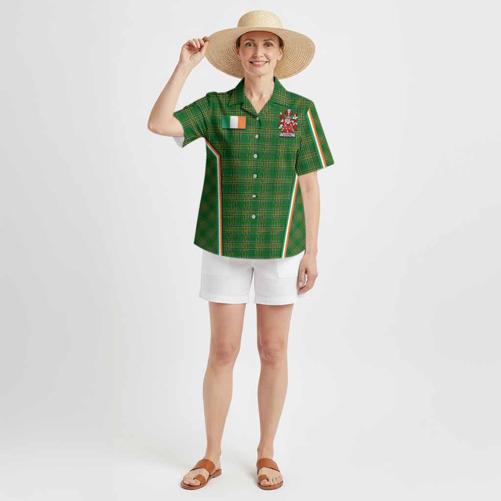 Gunning Irish Clan Coat of Arm Tartan Hawaiian Shirt Flag Style