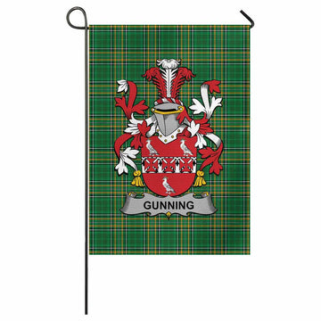 Gunning Irish Clan Tartan Garden Flag with Coat of Arms