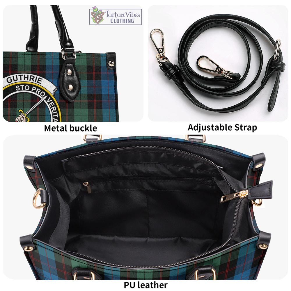 Guthrie Tartan Luxury Leather Handbags with Family Crest - Tartan Vibes Clothing