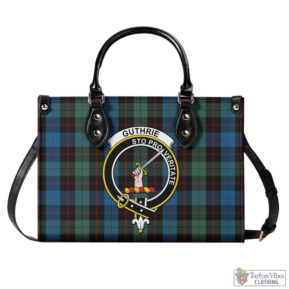 Guthrie Tartan Luxury Leather Handbags with Family Crest - Tartan Vibes Clothing
