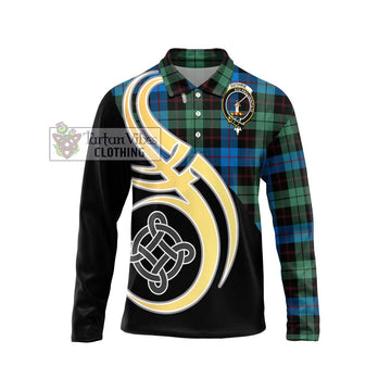 Guthrie Tartan Long Sleeve Polo Shirt with Family Crest and Celtic Symbol Style Unisex - Tartan Vibes Clothing