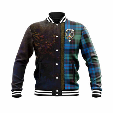 Tartan Vibes Clothing Guthrie Tartan Family Crest Baseball Jacket Alba Gu Brath Be Brave Lion Ancient Style