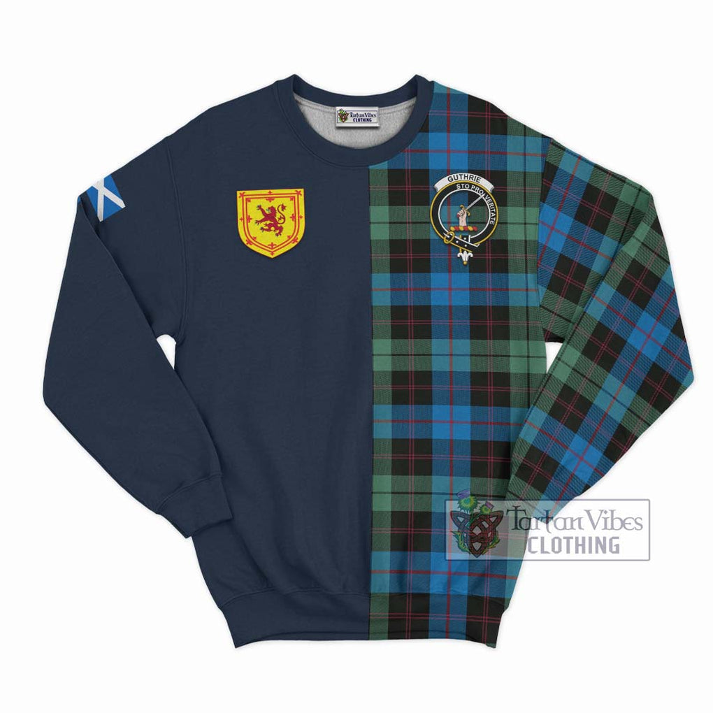 Guthrie Tartan Sweatshirt Alba with Scottish Lion Royal Arm Half Style Unisex - Tartan Vibes Clothing