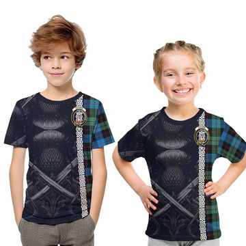Guthrie Tartan Kid T-Shirt with Family Crest Cross Sword Thistle Celtic Vibes Youth XL Size14 - Tartan Vibes Clothing
